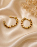 Beaded Gold Hoop Earrings