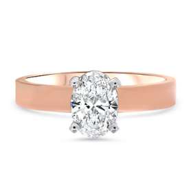 Oval Solitaire Rose Gold Diamond Engagement Ring