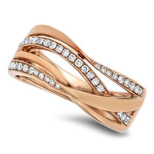 Wrapped Rose Gold Diamond Fashion Ring