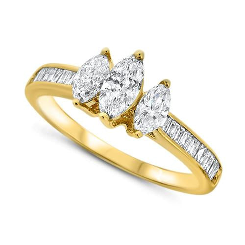 Three-Stone Marquise Diamond Ring