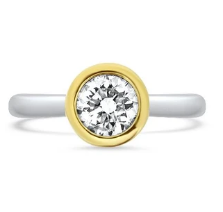 Bezel Set Two Tone Diamond Engagement Ring
