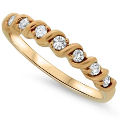 Braided Rose Gold Diamond Ring